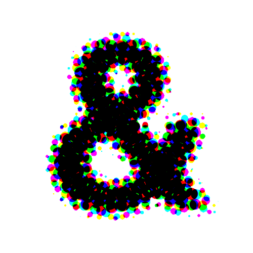 a color halftoned ampersand