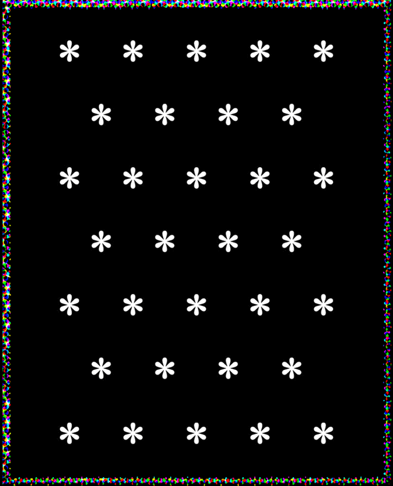 a flashing group of asterisks