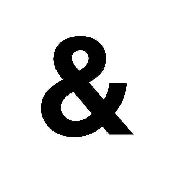 a black ampersand