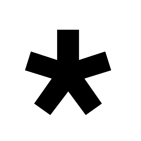 a black asterisk