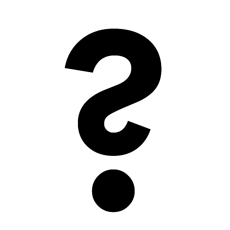 a black question mark
